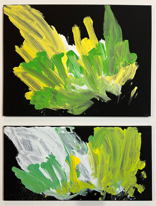 Acrylic Paintings on Canvas - Set of Two 18” x 24” & 12” x 24” #119